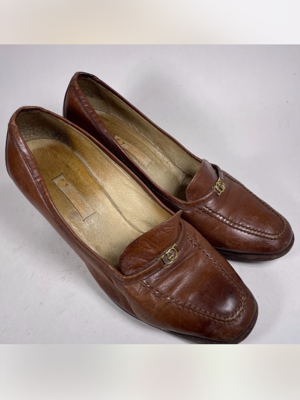 Vintage Gucci Brown Leather Loafers – Made in Italy 🤎